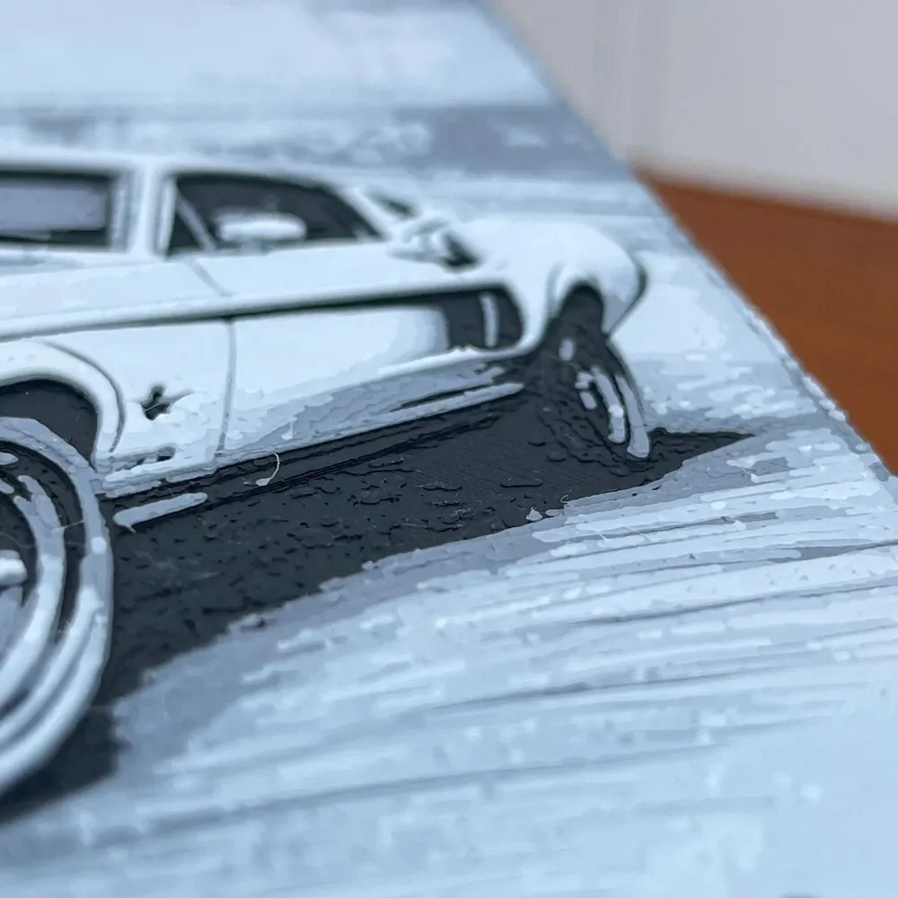 Classic Fastback Mustang Art, Car Art, Textured Art, Wall Art